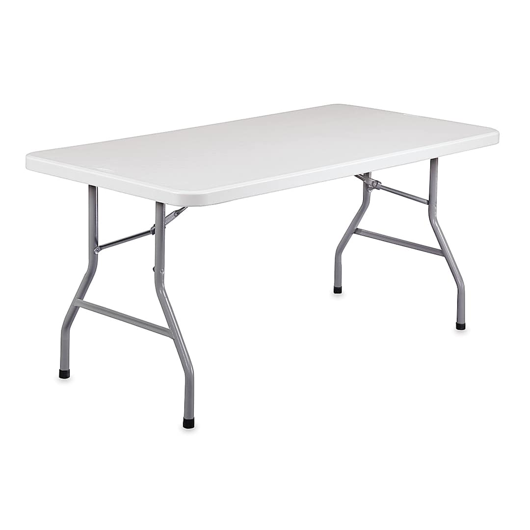 Open in modal - National Public Seating Corp. Folding Table - Rectangular, 30" x 60", Light Grey Top