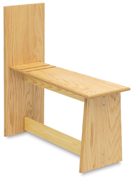 Open in modal - Wooden Art Horse - Angled view showing bottom brace and Board grooves