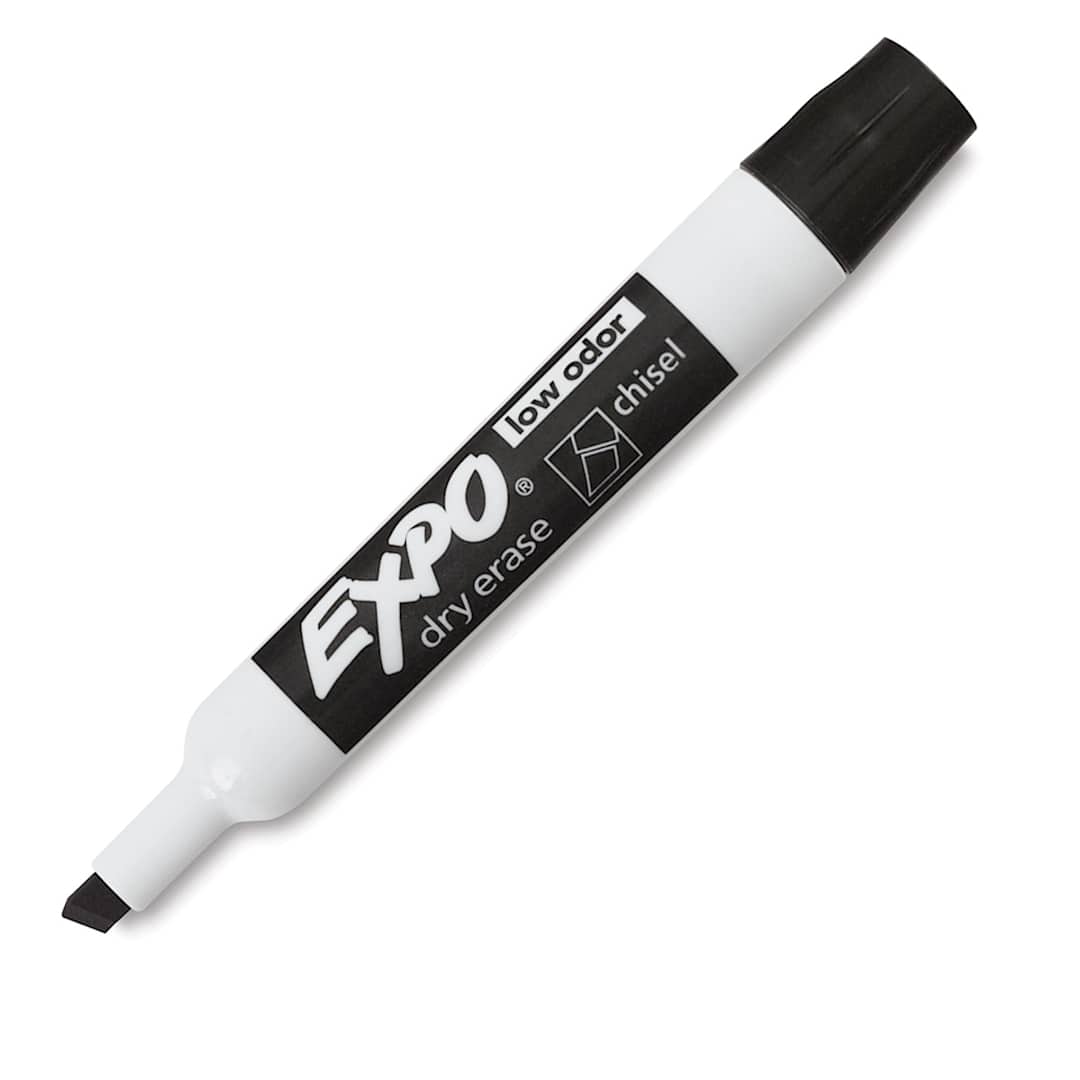 Open in modal - Expo Dry Erase Low Odor Markers - Chisel Tip, Black