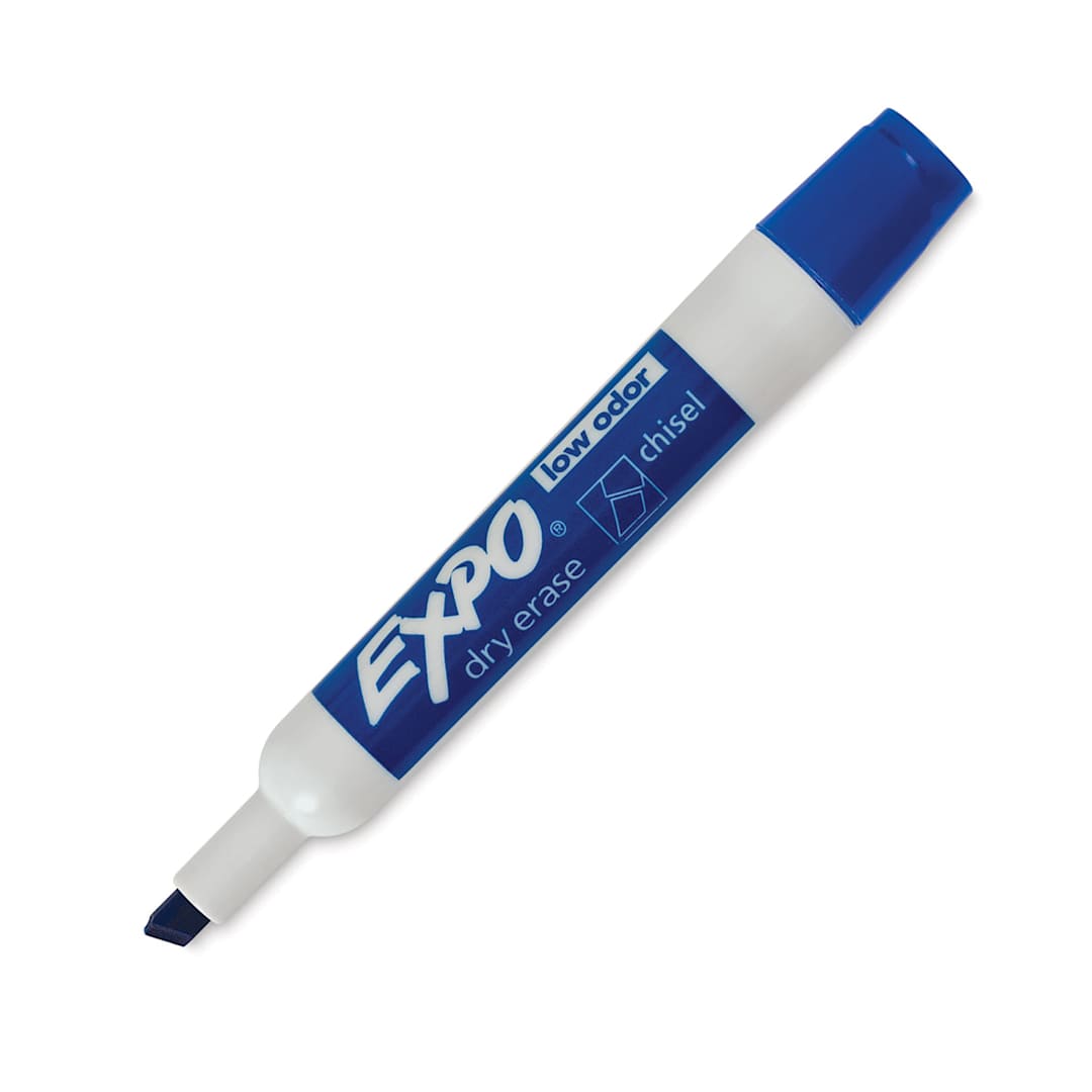 Open in modal - Expo Dry Erase Low Odor Markers - Chisel Tip, Blue