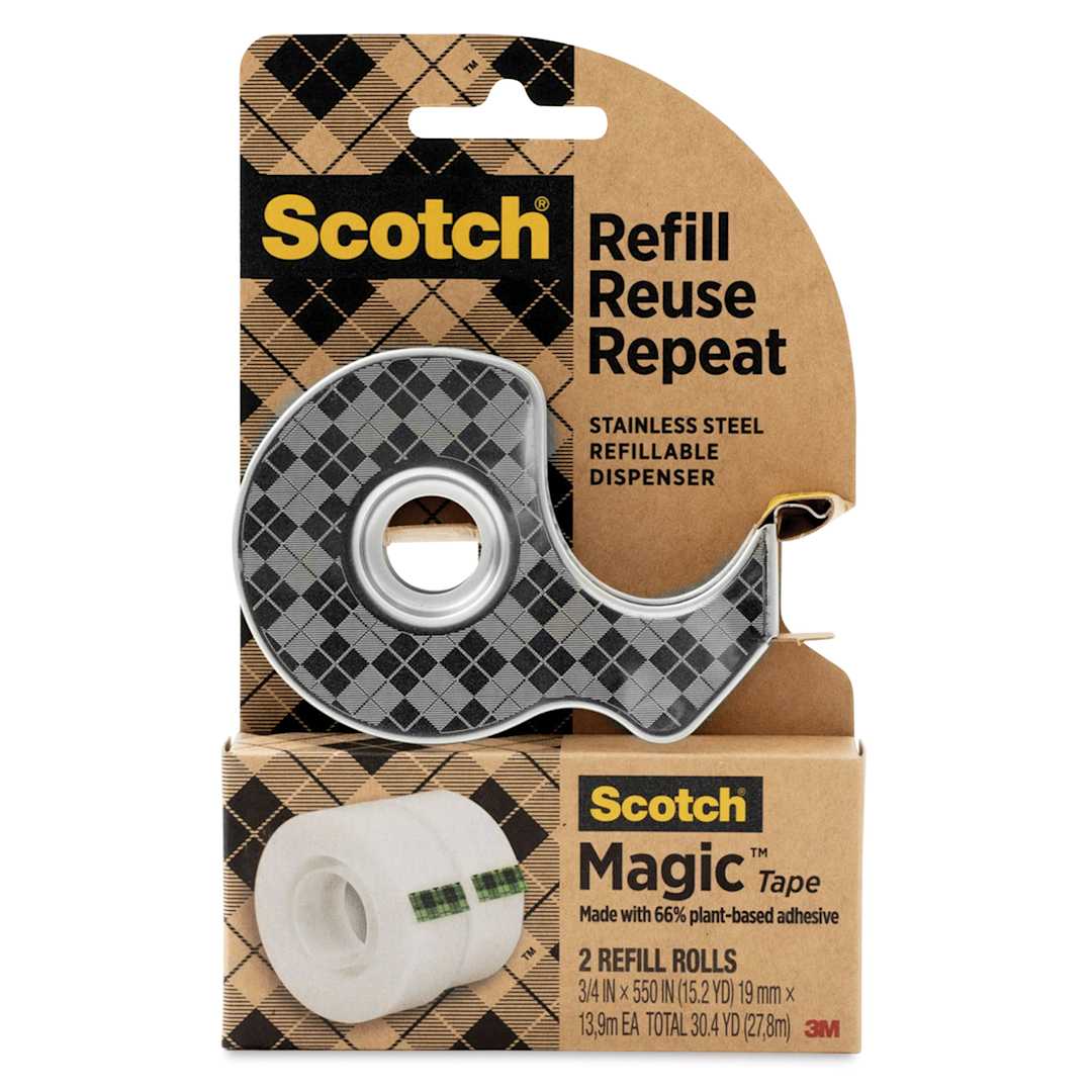 Open in modal - Scotch Stainless Steel Dispenser Starter Pack with 2 Refill Rolls front of packaging