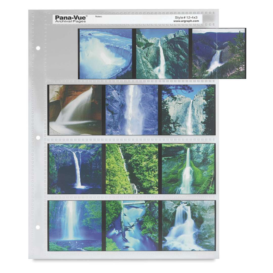Open in modal - Pana-Vue Archival Pages - Sleeve holding 12 6 cm x 5 cm transparencies shown