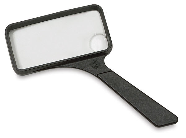Open in modal - Hand Held Magnifiers - Rectangular Bifocal Lens in Handled frame 
