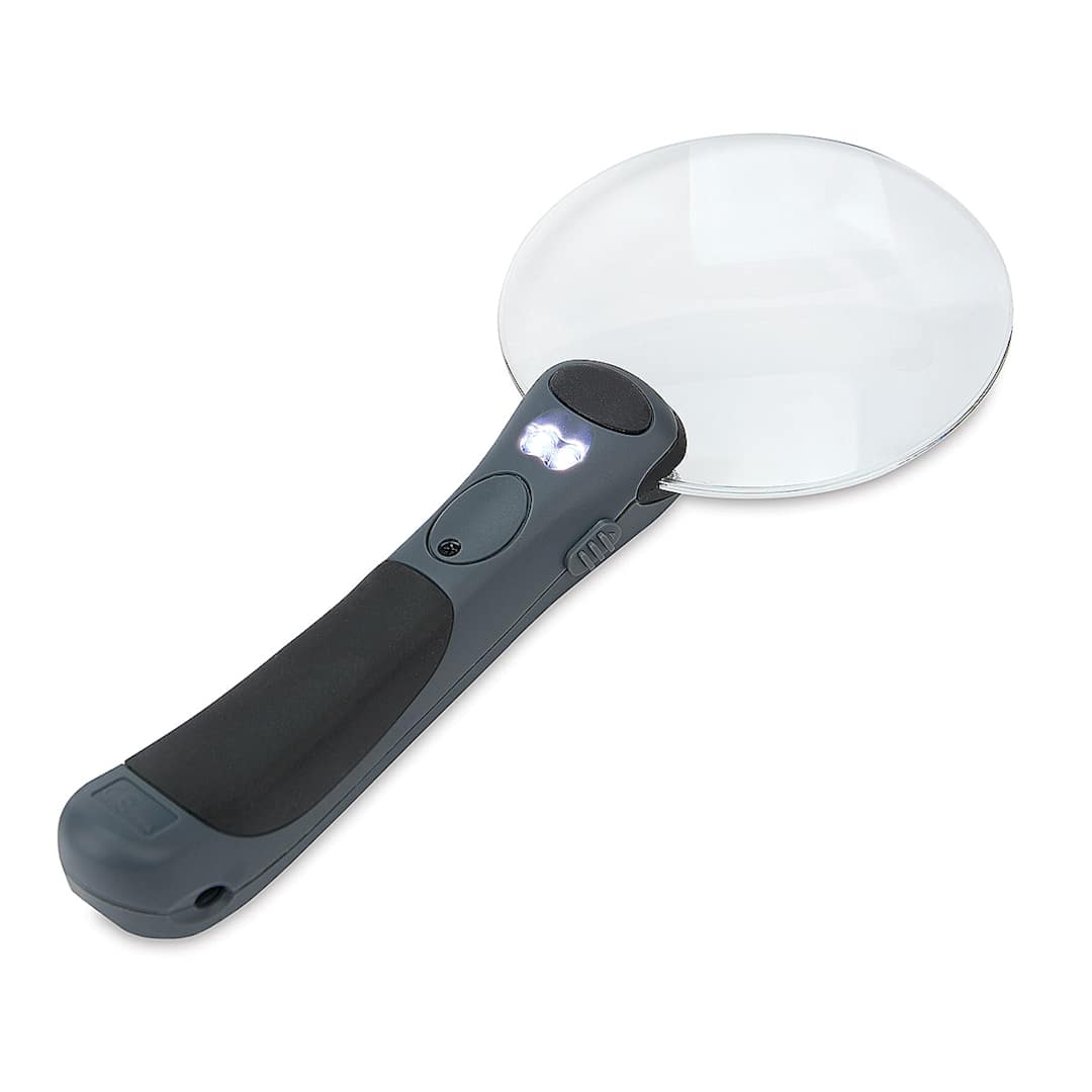 Open in modal - Carson RimFree LED Magnifiers - Angled view of Round RimFree Magnifier