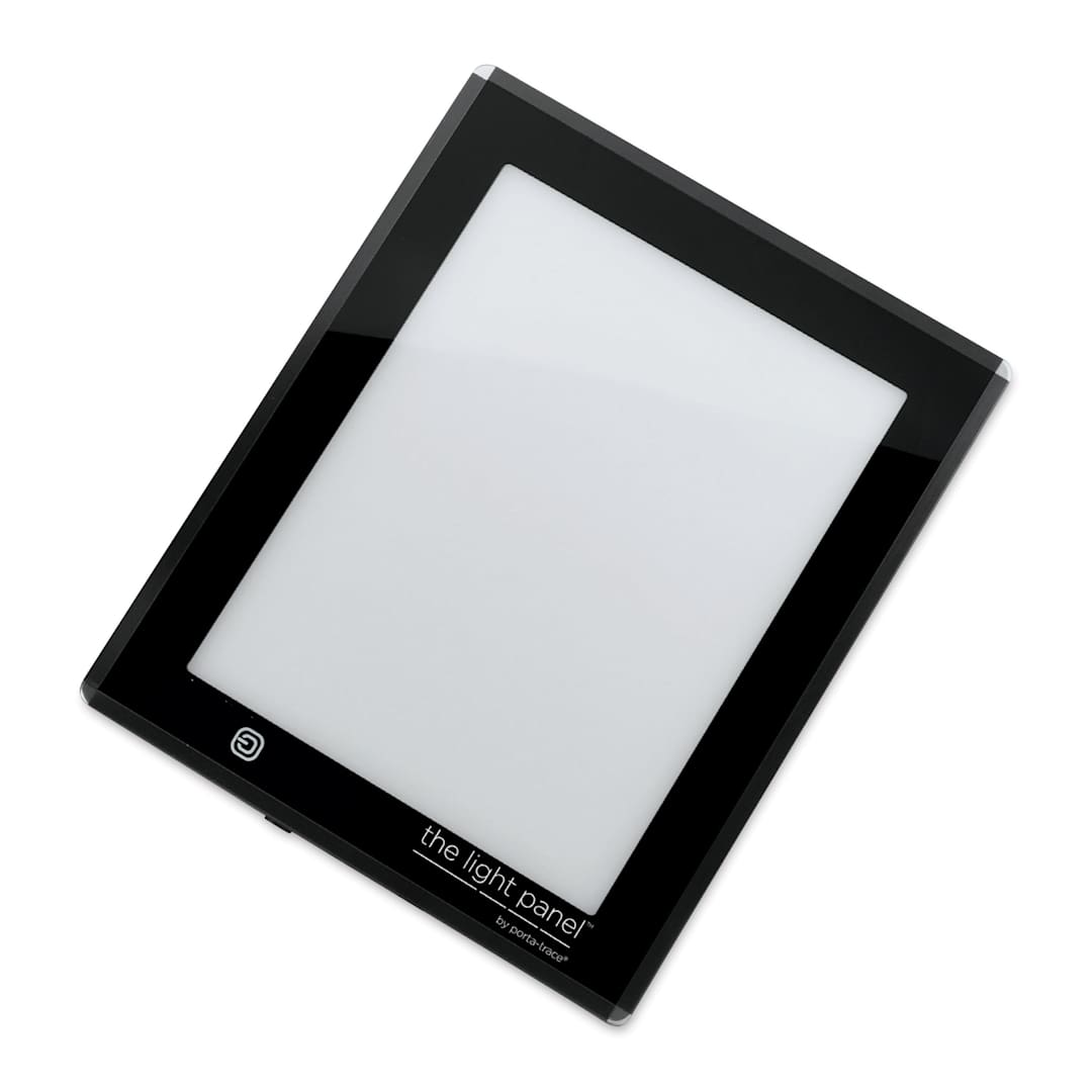 Open in modal - Gagne Porta-Trace LED Light Panel - Dimmable, 9" x 12", Black, right angle view of light panel
