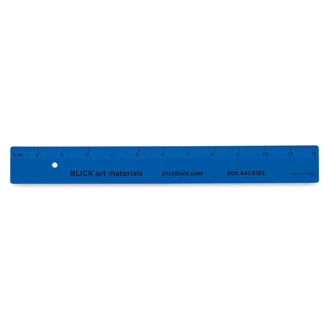 Open in modal - Blick Plastic Ruler - Blue 12" ruler shown horizontally