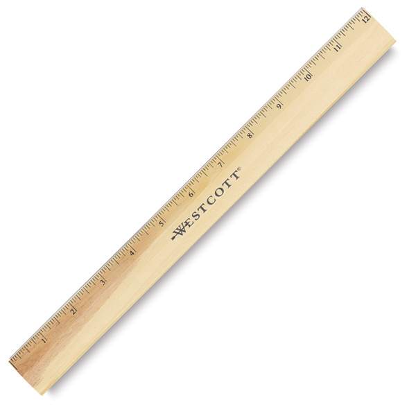Open in modal - Westcott Wood Ruler with Single Metal Edge - Angled wood ruler