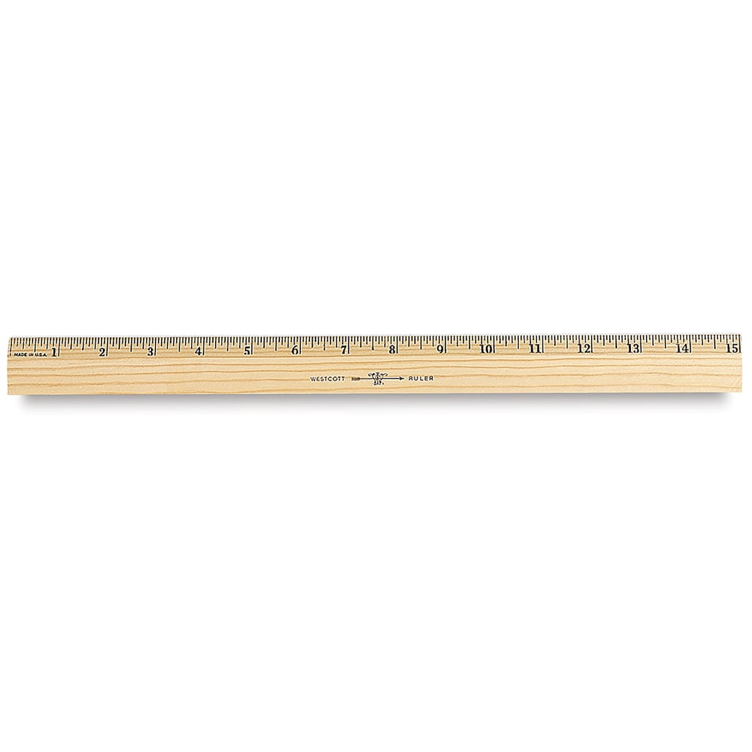 Open in modal - Westcott Ruler with Single Metal Edge - , 15", Wood with Single Metal Edge