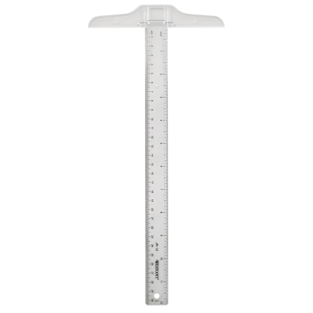 Open in modal - Westcott Junior T-Square - Front view of T-Square shown vertically