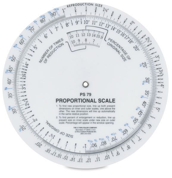 Open in modal - Westcott Proportional Scale - Top view of Medium 6" scale