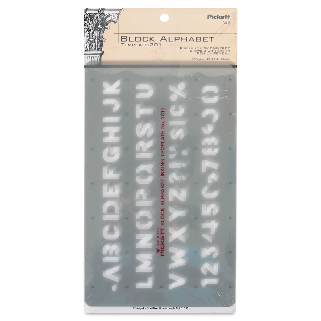 Open in modal - ChartPak Pickett Block Alphabet Template - front of packaging
