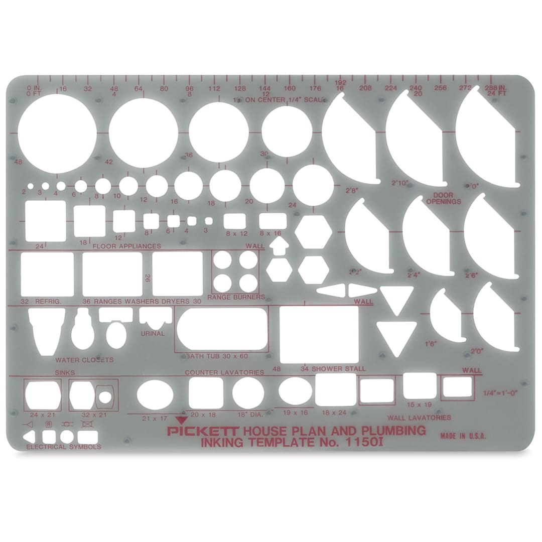 Open in modal - Chartpak Pickett Architectural Template for House and Plumbing planning