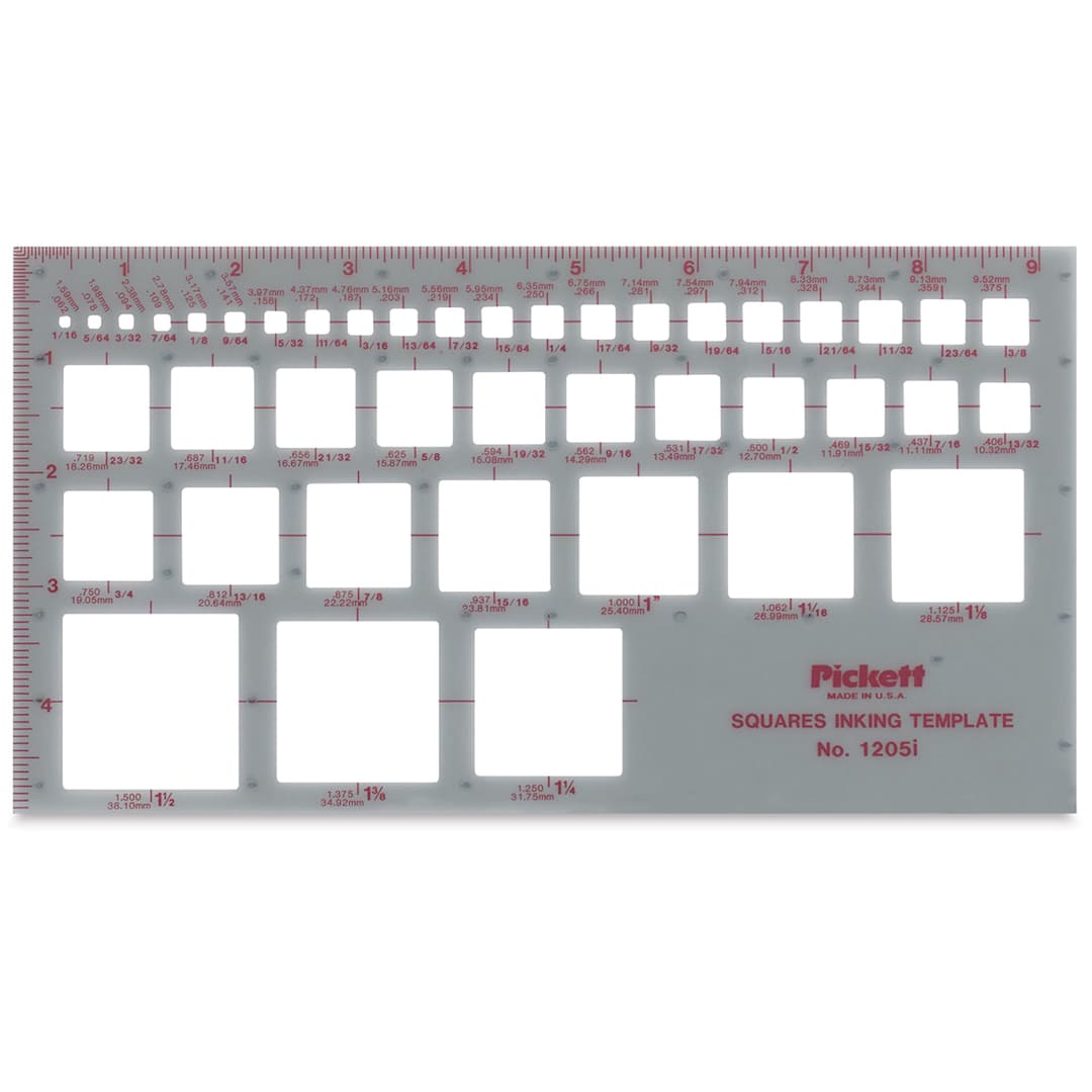 Open in modal - 
Pickett Arrows and Shapes Templates - Front view of Squares Template