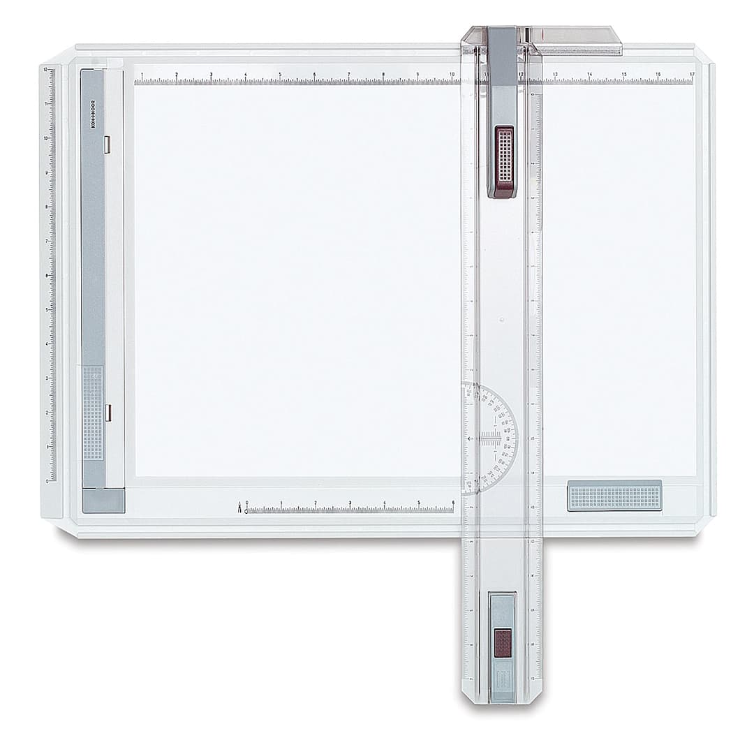 Open in modal - Koh-I-Noor Portable Drawing Board - Top view of board with straightedge