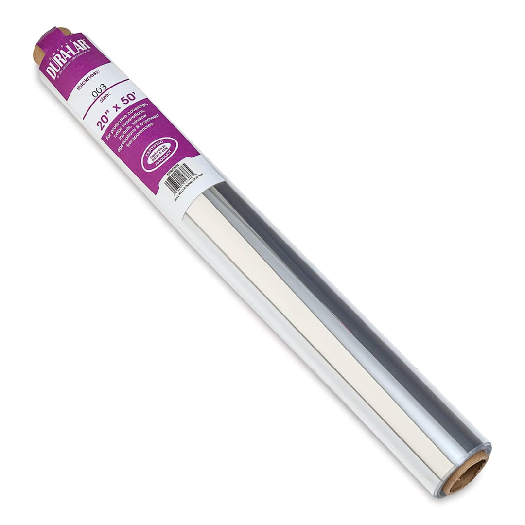Open in modal - Grafix Dura-Lar Clear Acetate Alternative - 20" x 50 ft x .003", Overlay Roll
