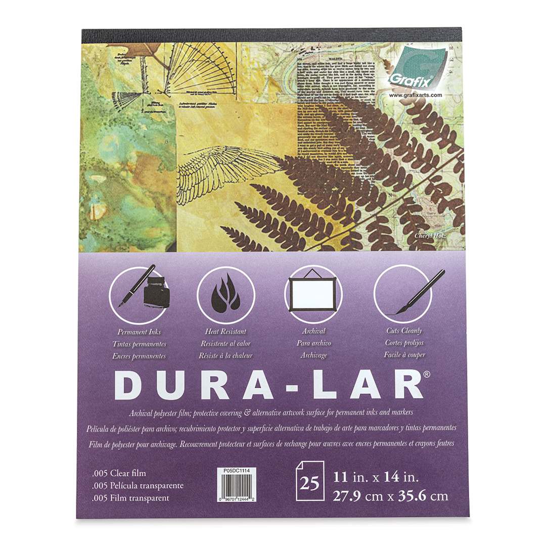 Open in modal - Grafix Dura-Lar Clear Acetate Alternative - 11" x 14" x .005", Pad, 25 Sheets