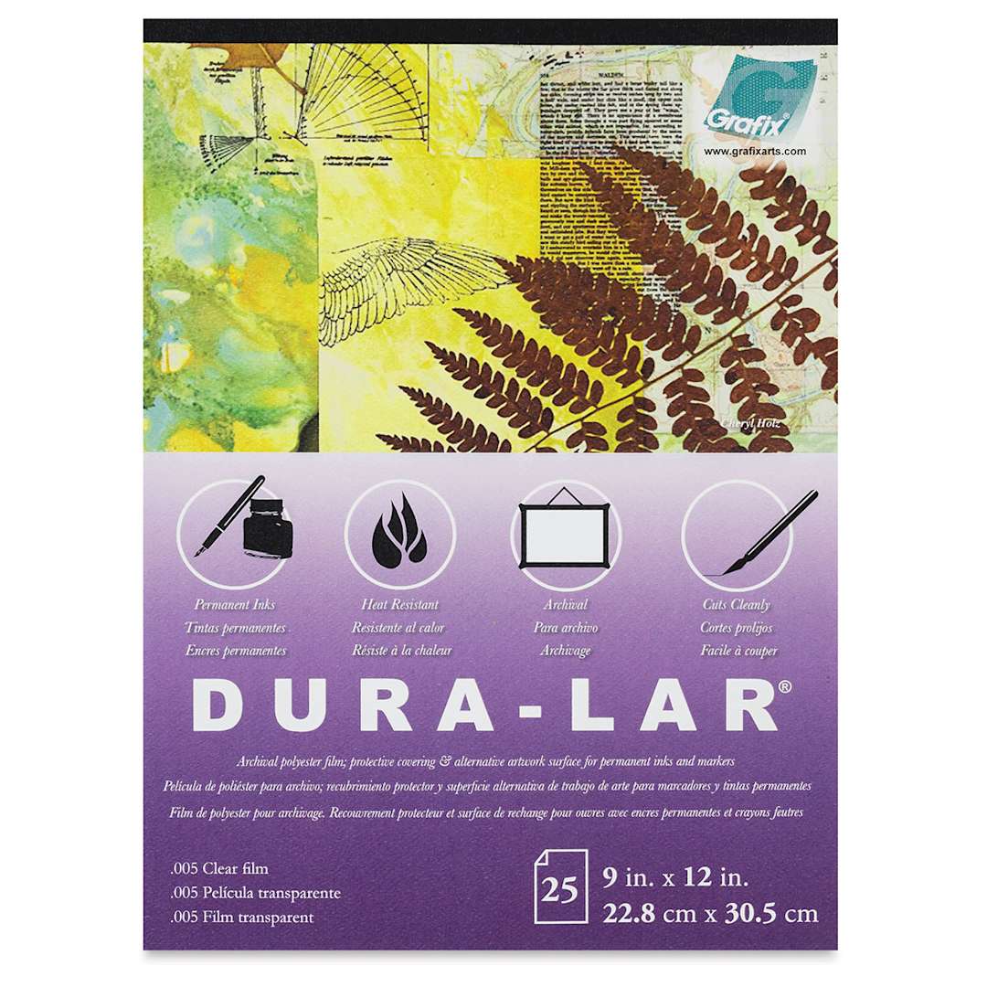 Open in modal - Grafix Dura-Lar Clear Acetate Alternative - Cover of 9" x 12" pad shown