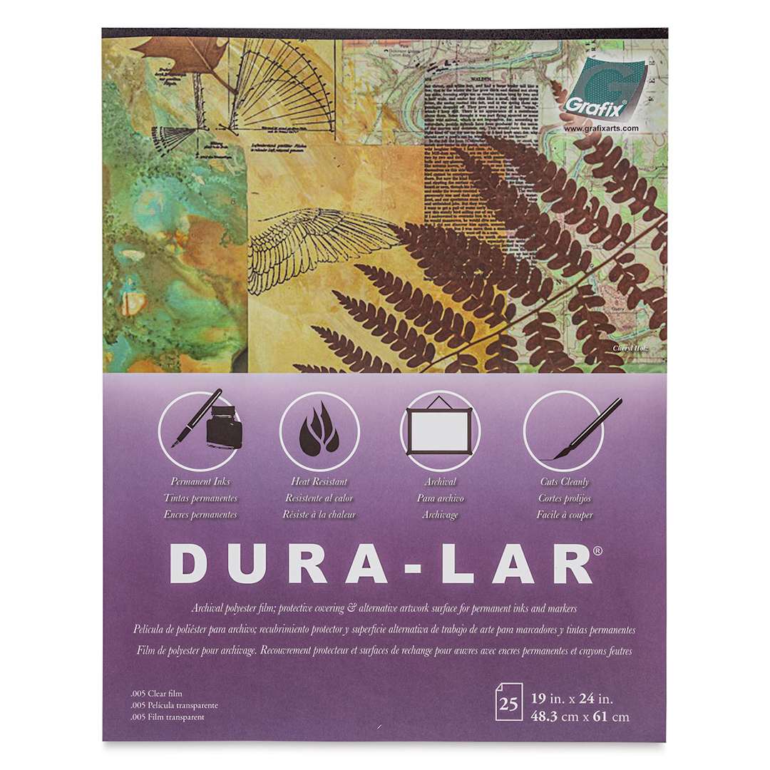 Open in modal - Grafix Dura-Lar Clear Acetate Alternative - 19" x 24" x .005", Pad, 25 Sheets
