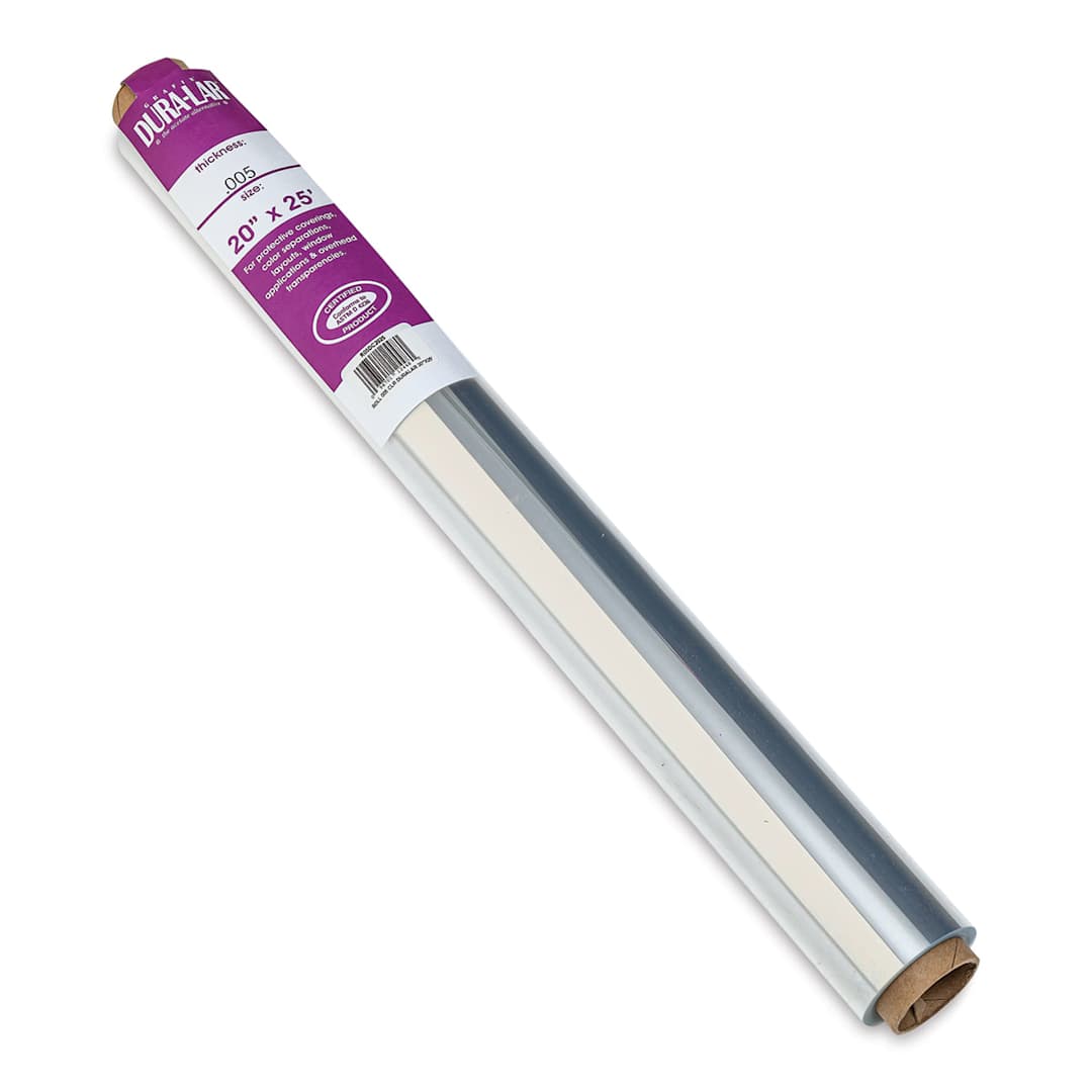 Open in modal - Grafix Dura-Lar Clear Acetate Alternative - 20" x 25 ft x .005", Overlay Roll