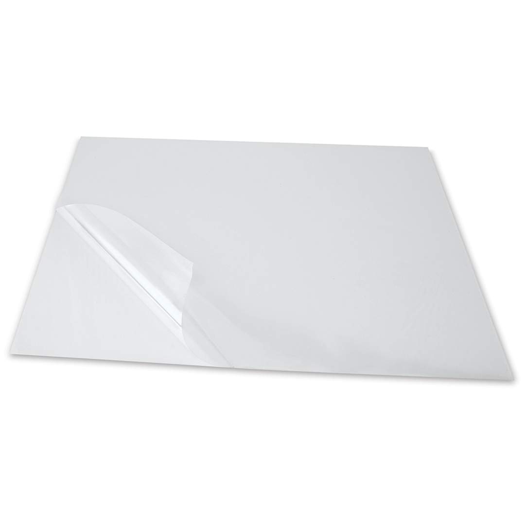 Open in modal - Grafix Dura-Lar Clear Acetate Alternative - Angled view of sheet folded over to show transparency