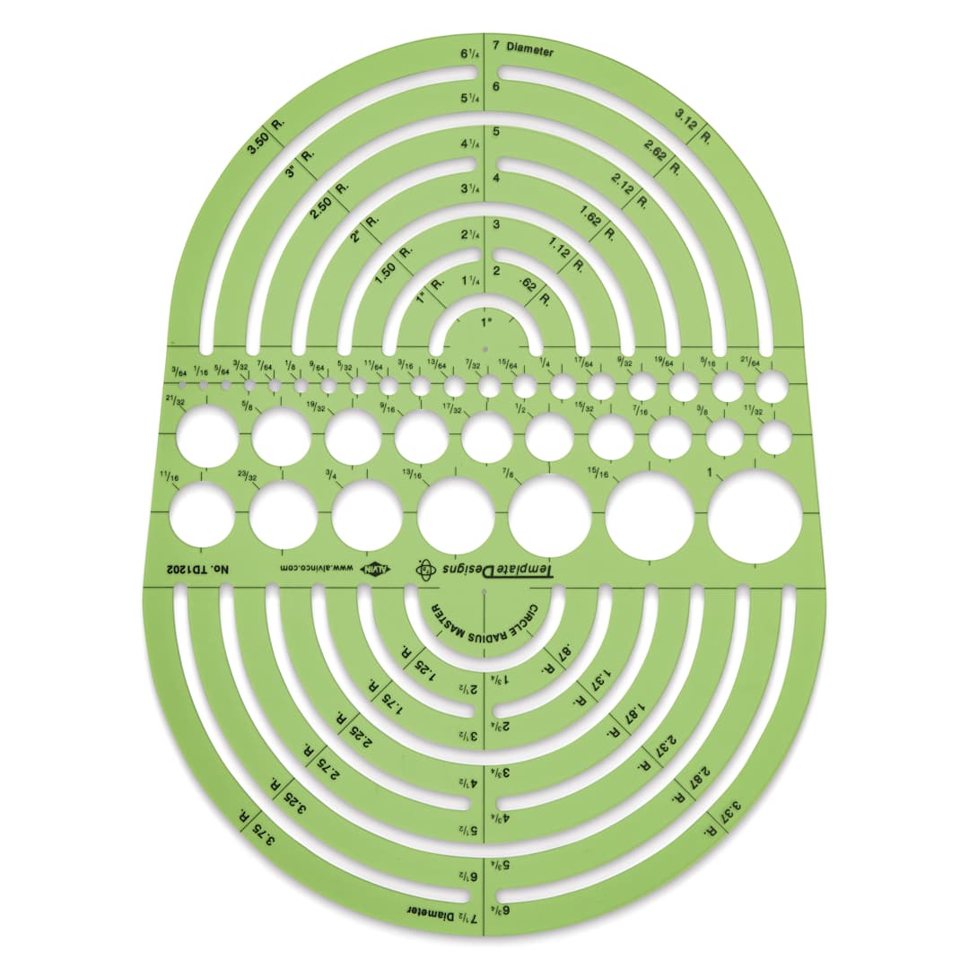 Open in modal - Alvin Templates - Circle Radius Master, 5-1/2" x 11-1/2"