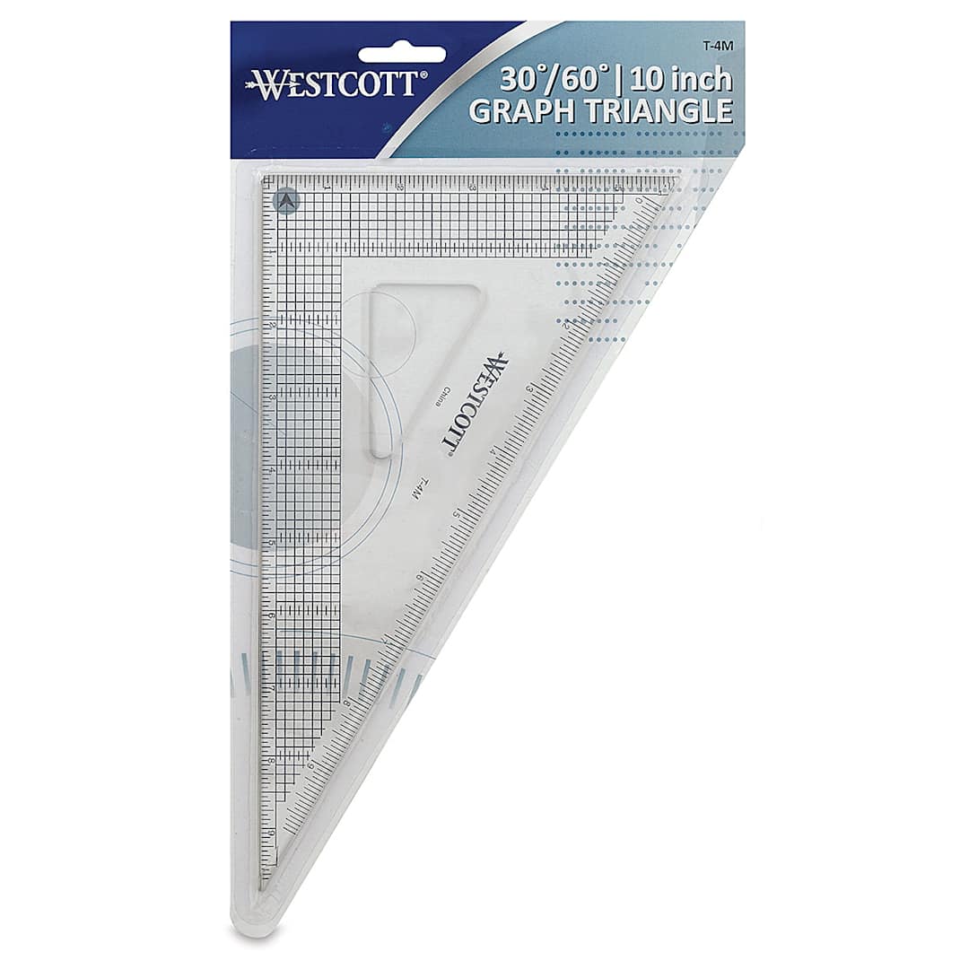 Open in modal - Westcott Gridded Triangle - 10", 30-60 Degree - front of packaging