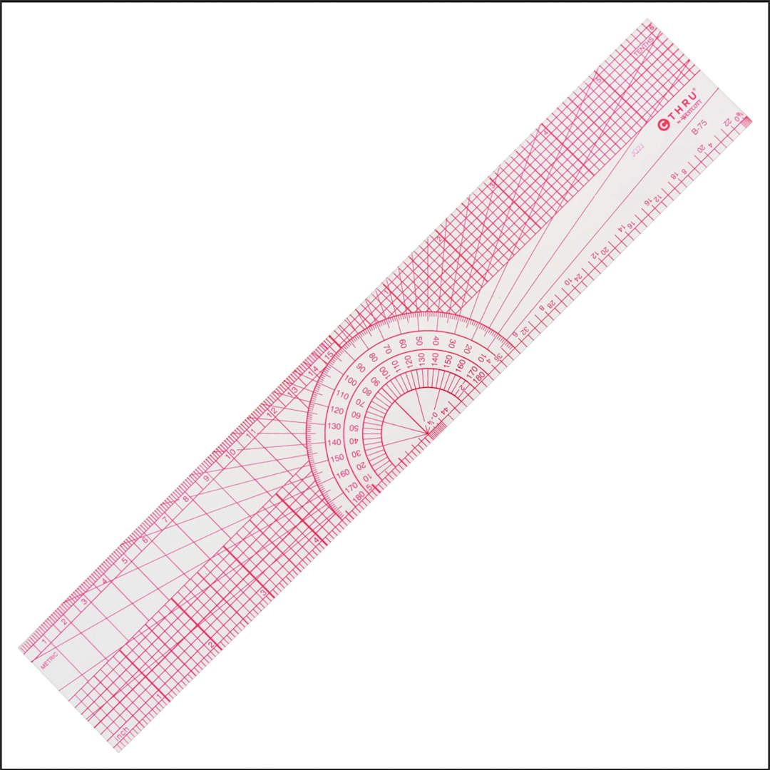 Open in modal - BEVELED PROTRACTOR RULER