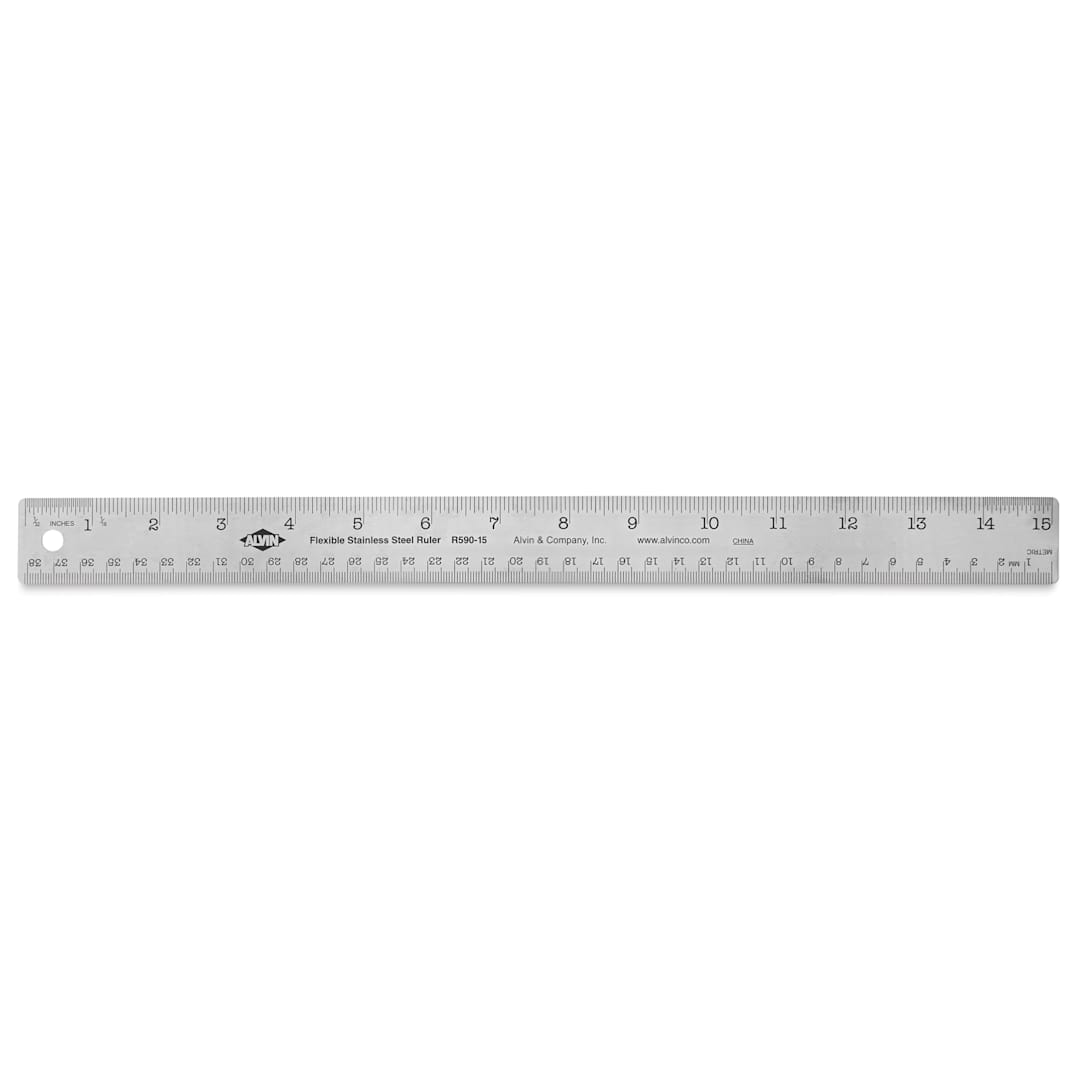 Open in modal - Alvin Non-Skid Stainless Steel Flex Ruler - 15"
