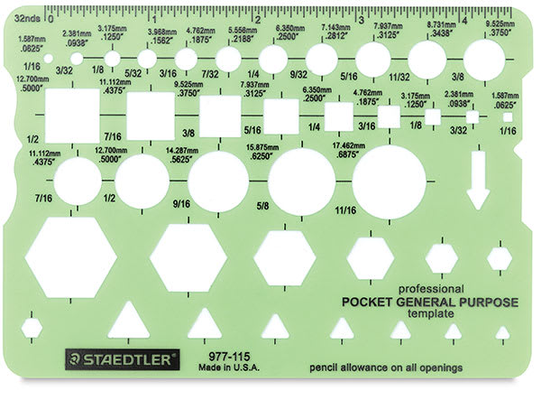 Open in modal - Staedtler Mars Pocket General-Purpose Template - Top view of Template
