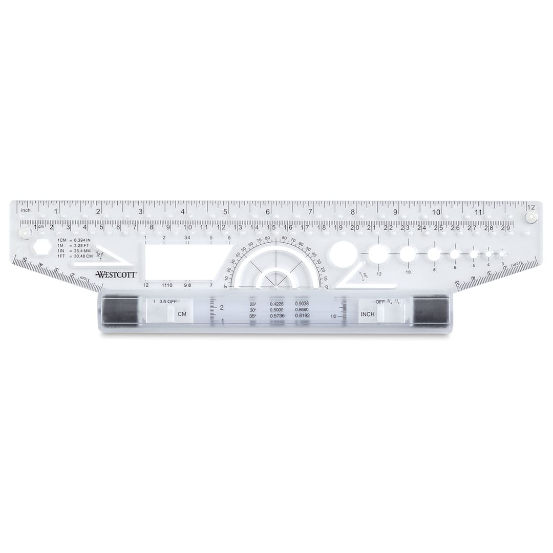 Open in modal - Westcott Rolling Ruler - Top view of ruler
