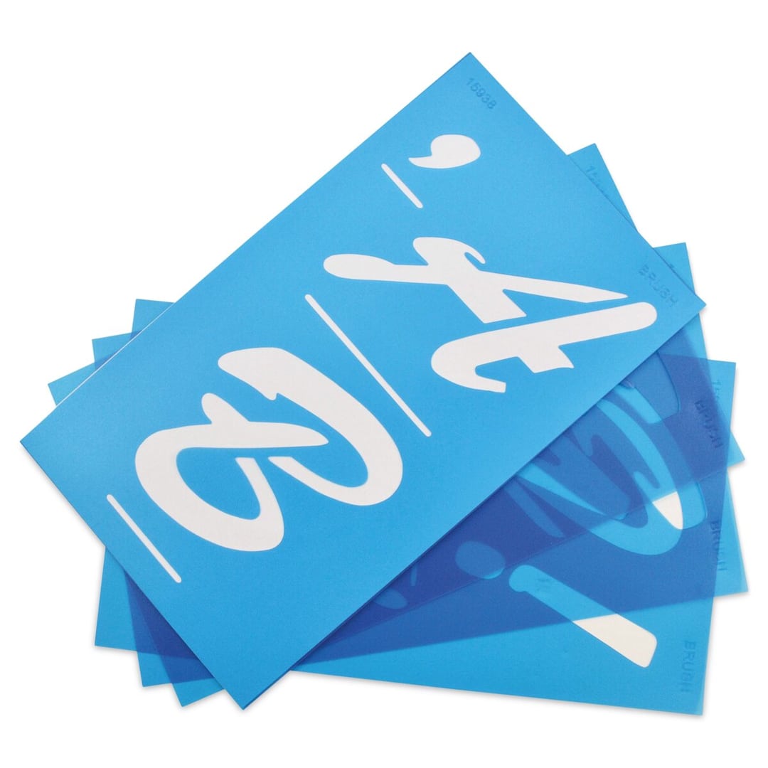 Open in modal - Westcott BetterLetter Plastic Letter Stencils - 4", Capital Only, Brush (out of packaging)