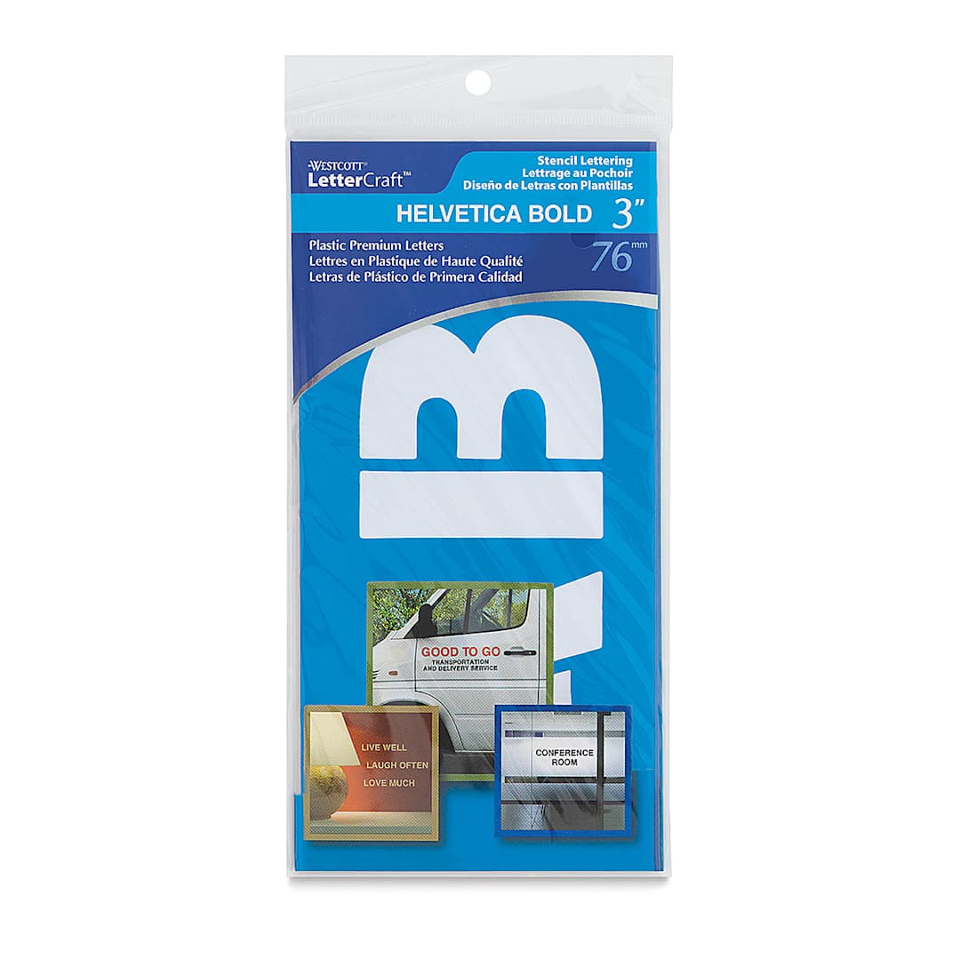 Open in modal - Westcott BetterLetter Plastic Letter Stencils - 3", Capital Only, Helvetica Bold
