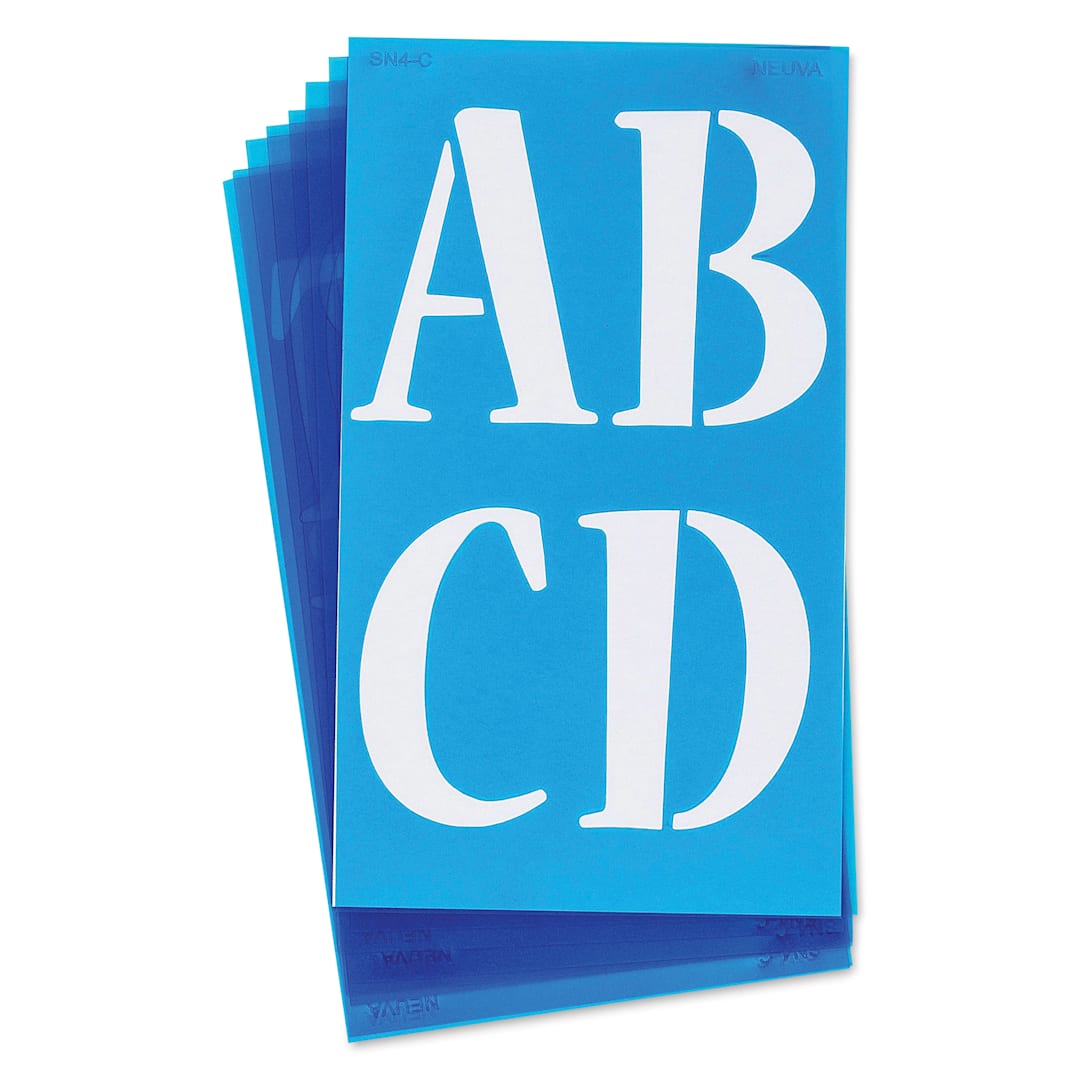 Open in modal - Westcott BetterLetter Plastic Letter Stencils - 4", Capital Only, Nueva (out of packaging)