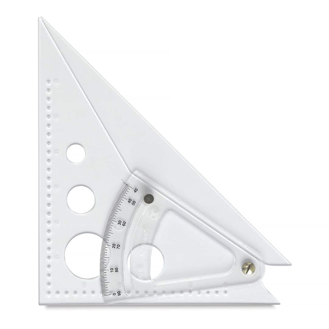 Open in modal - Westcott Adjustable Triangles - Top view of adjustable triangle closed 