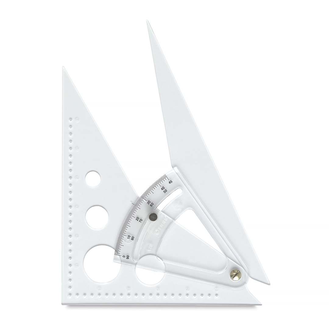 Open in modal - Westcott Adjustable Triangles - Top view of adjustable triangle open to 30 degree angle