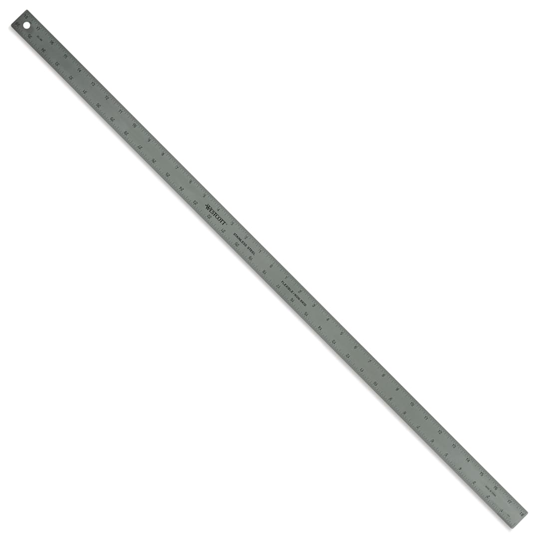 Open in modal - Westcott Metal Zero Centering Ruler - 24" front of ruler