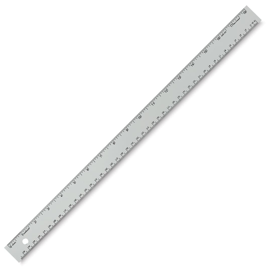 Open in modal - Alumicolor Non-Slip Straight Edge Ruler - Angled view of 18" ruler