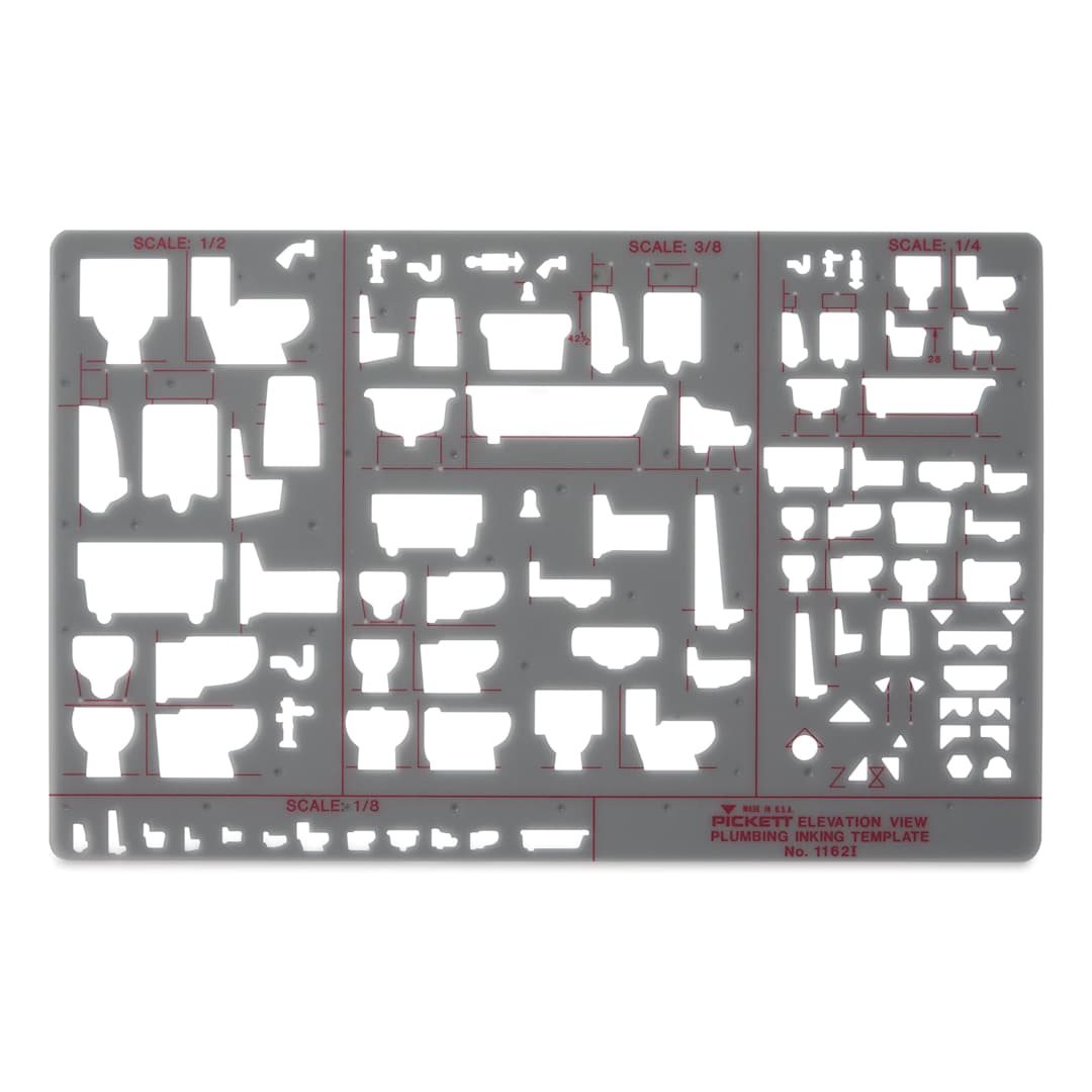 Open in modal - Chartpak Pickett Template - 1162i Plumbing Elevation View