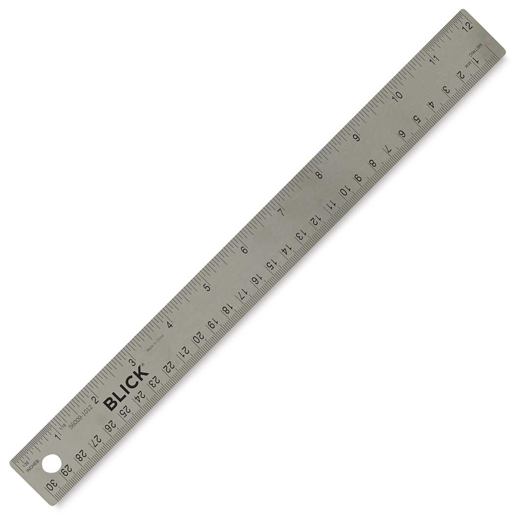 Open in modal - Blick Stainless Steel Ruler - 12", cork backed