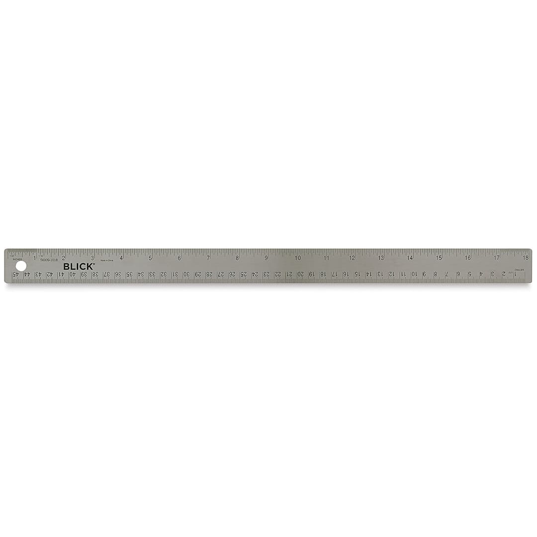 Open in modal - Blick Stainless Steel Ruler - 18", cork backed