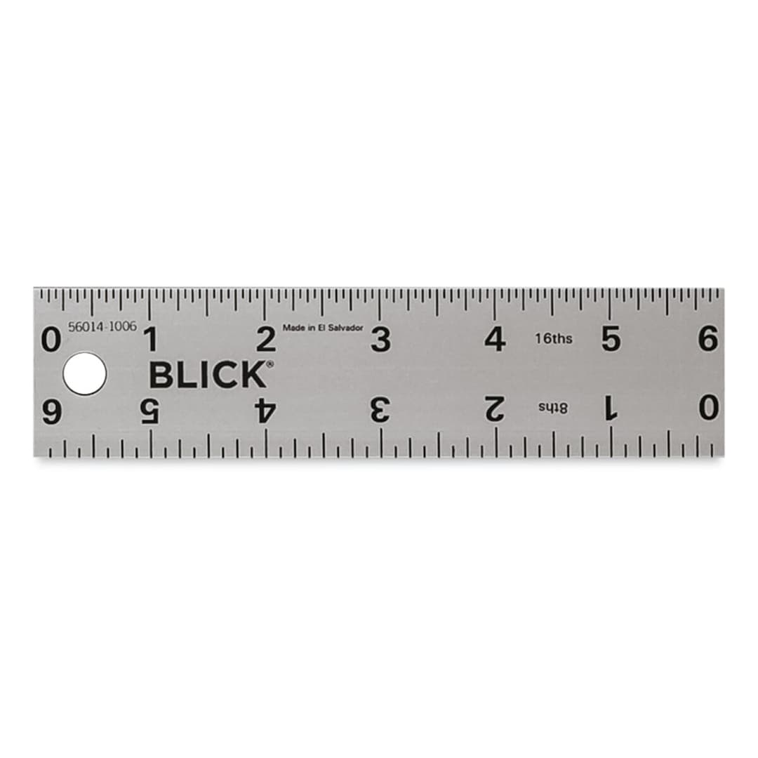 Open in modal - Blick Aluminum Non-Slip Ruler - 6" (out of packaging, front)