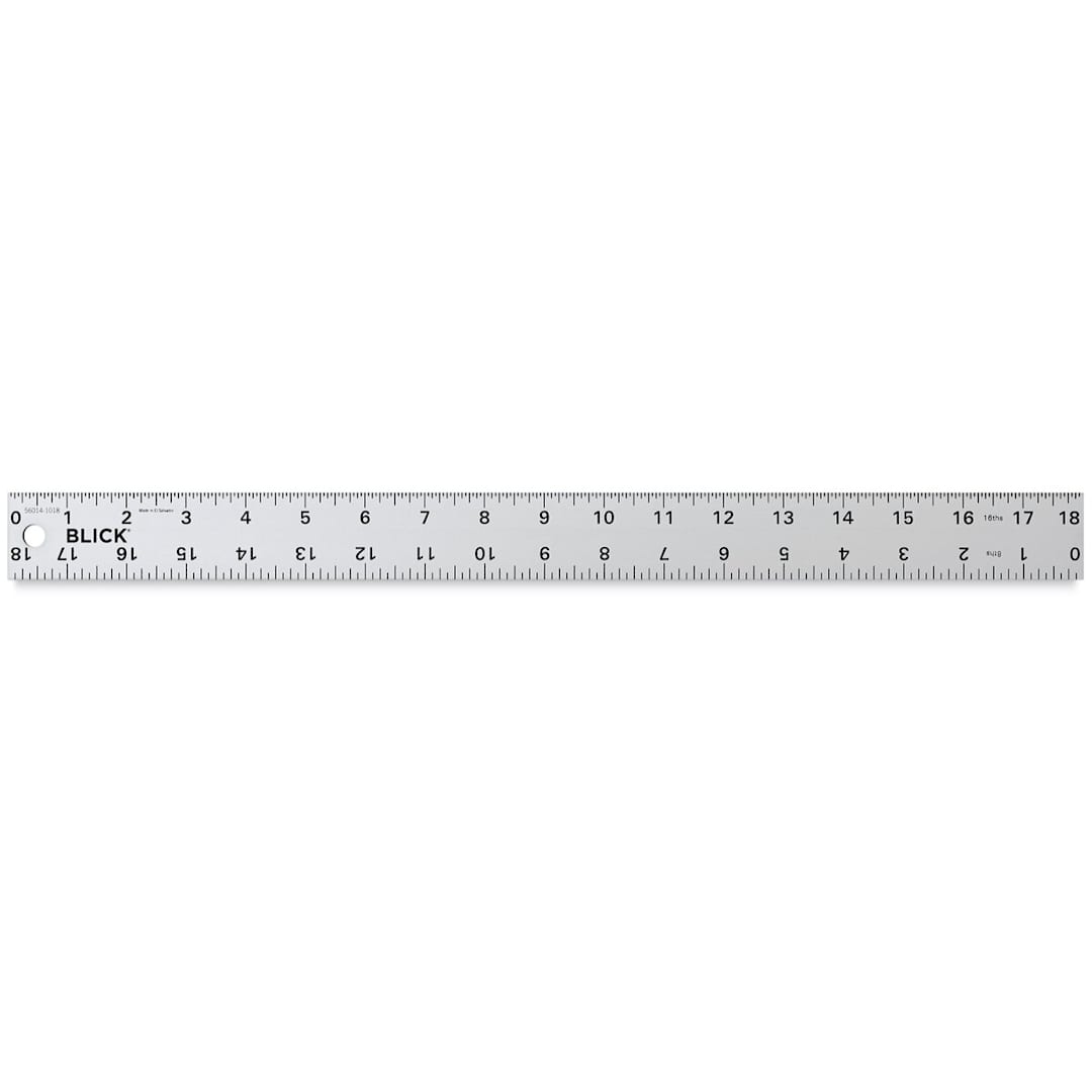 Open in modal - Blick Aluminum Non-Slip Ruler - 18" (out of packaging, front)