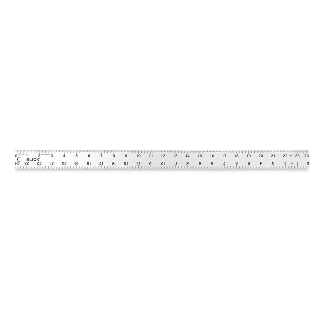 Open in modal - Blick Aluminum Non-Slip Ruler - 24" (out of packaging, front)