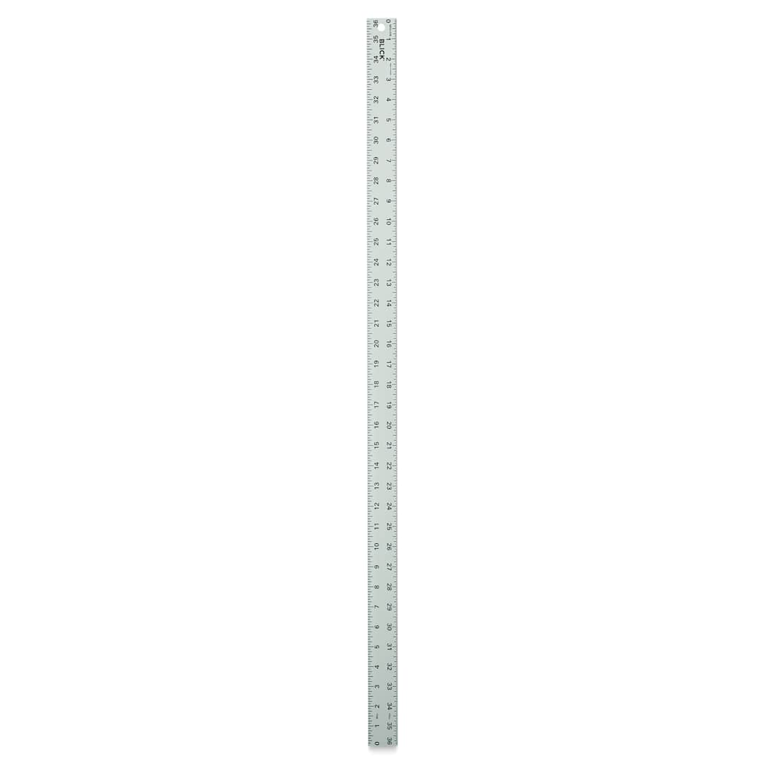 Open in modal - Blick Aluminum Non-Slip Ruler - 36" (out of packaging, front)