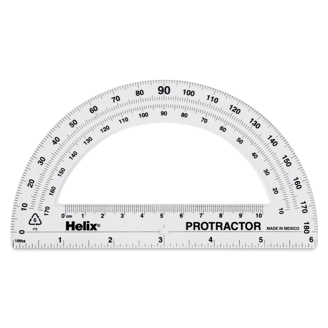 Open in modal - Helix Standard 180 Degree Protractor - Clear
