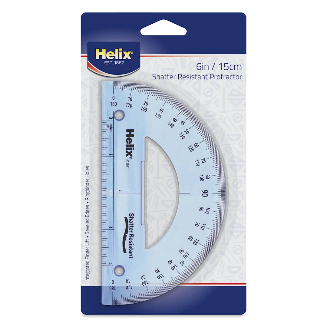 Open in modal - Helix Shatter Resistant Protractor - 6", front of packaging