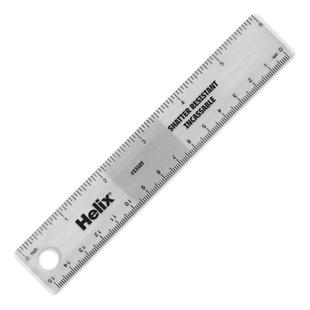 Open in modal - Helix Shatter Resistant Ruler - 6" - Gray (Color may vary)