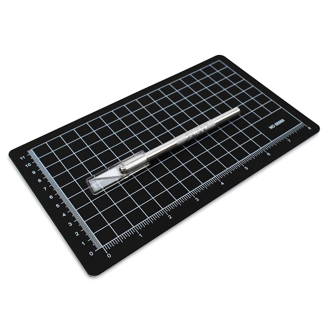 Open in modal - Excel Blades Mini Precision Cutting Mat Kit angled top view - Black