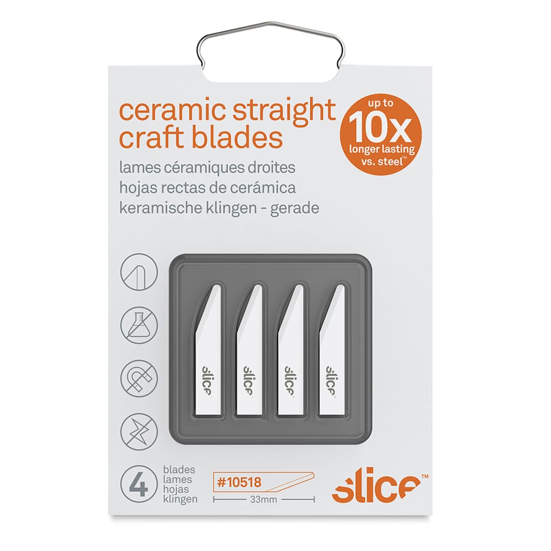 Open in modal - Slice Ceramic Craft Knife - Front view of replacement straight blade package
