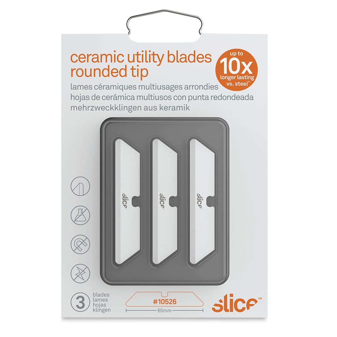 Open in modal - Slice Utility Blades - Front of blister package of 3 blades